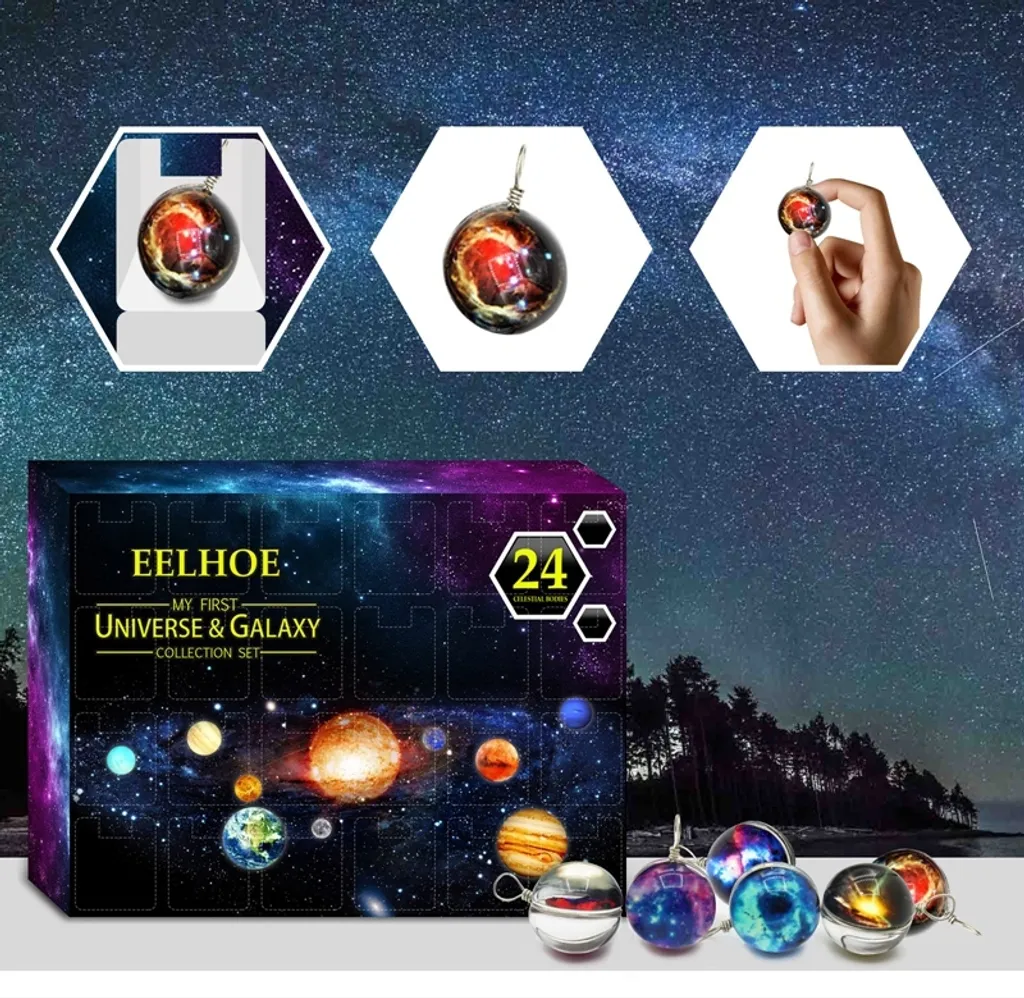 24 Tage Weihnachts Adventskalender Spielzeug 2022, Mit 24 Kosmischer Planeten, Weihnachtskalender Geschenkbox Für Kinder 2 24 Tage Weihnachts Adventskalender Spielzeug 2022, Mit 24 Kosmischer Planeten, Weihnachtskalender Geschenkbox Für Kinder – Bild 2