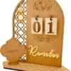 Ramadan Kalender Aus Holz Eid Countdown Kalender Mit Den Zahlen 0-9 Kombiniert Werden, Eid Mubarak Kalender Adventskalender Dekoration - A