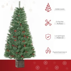 HOMCOM Künstlicher Weihnachtsbaum 1,8 M Christbaum Tannenbaum Mit Topf Und Deko PVC Metall Grün 90 X 90 X 180 Cm -Künstliche Weihnachtsbäume das Geschäft 44a4a52304c3cd4655d66ecfd5814223