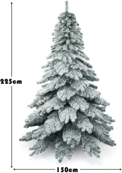 COSTWAY 225cm Künstlicher Weihnachtsbaum Mit Schnee, Tannenbaum Mit Metallständer, Christbaum PVC Spitzen, Kunstbaum Weihnachten Klappsystem Ideal Für Zuhause Und Büro -Künstliche Weihnachtsbäume das Geschäft 47336e76fc907cf78610dc35ffec5ae7