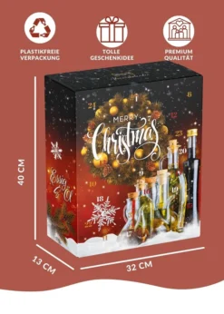 Öl & Essig Adventskalender 2022 I Aromatischer Weihnachtskalender Oel Essig Balsamico Mit 24 Überraschungen. Ausgefallenes Delikatessen Geschenkset Für Hobbyköche Und Genießer I 480ml -Künstliche Weihnachtsbäume das Geschäft 4763a229b3f69ea06aefd726c599e939
