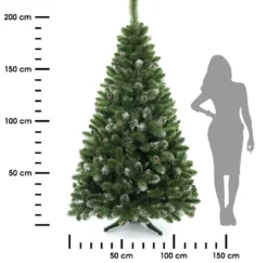 Weihnachtsbaum 220 Cm Zapfen Kunststoff Verschneit Kiefer Christbaum