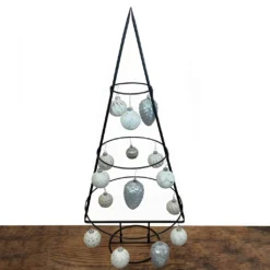 Weihnachtsdeko Aufsteller Weihnachtsbaum Metall Schwarz 83xØ35