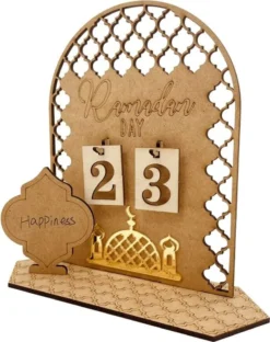 Ramadan Holzkalender 30 Tage Countdown Kalender Eid Ramadan Dekoration Für Zuhause Islamische Muslimische Partydekoration, B
