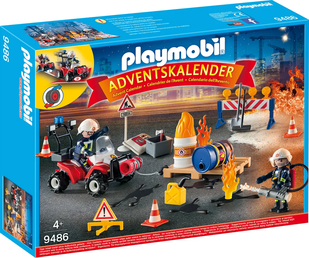 PLAYMOBIL, Adventskalender "Feuerwehreinsatz Auf Der Baustelle", 9486 1 PLAYMOBIL, Adventskalender "Feuerwehreinsatz Auf Der Baustelle", 9486