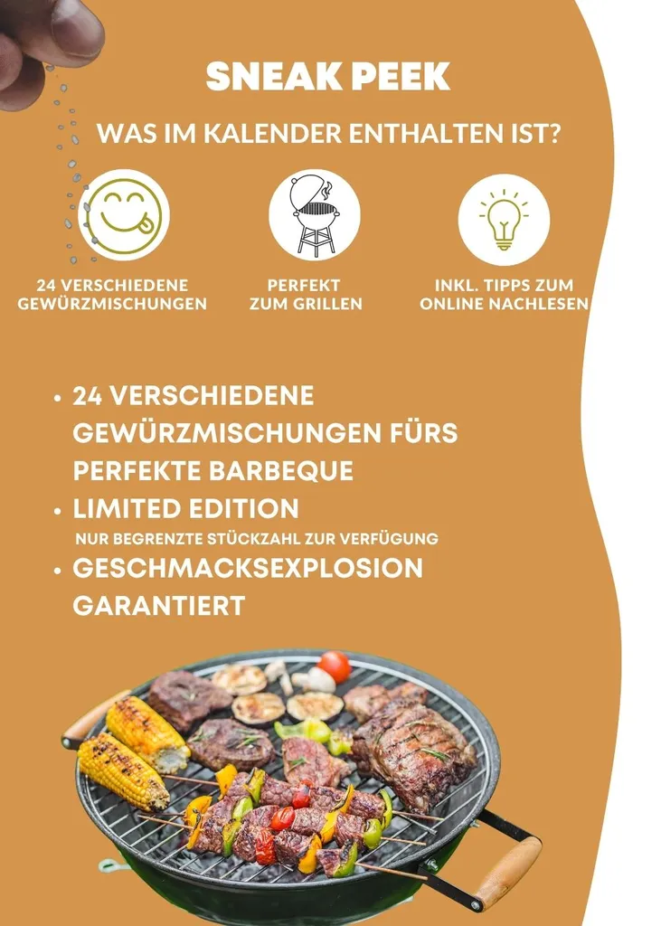 BBQ Kalender Grill-Adventskalender 2022 I BBQ-Adventskalender Für Grillfans In BIO-Qualität I 24 Feine Gewürzspezialitäten I Geschenkset 2 BBQ Kalender Grill-Adventskalender 2022 I BBQ-Adventskalender Für Grillfans In BIO-Qualität I 24 Feine Gewürzspezialitäten I Geschenkset – Bild 2