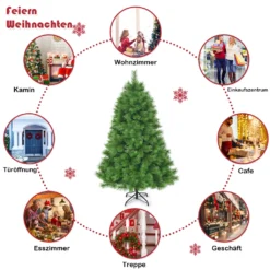 COSTWAY 180cm Künstlicher Weihnachtsbaum, Tannenbaum Mit Metallständer, Kunstbaum Weihnachten Klappsystem, Christbaum PVC Nadeln, Ideal Für Zuhause, Büro, Geschäfte Und Hotels, Grün -Künstliche Weihnachtsbäume das Geschäft 4d2f5e6e32be74160b0297784bd9e5c8