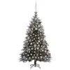 VidaXL Künstlicher Weihnachtsbaum LEDs & Kugeln Beschneit 150cm PVC PE