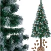 Weihnachtsbaum Tannenbaum Kiefer Diamant Beschneit Mit Zapfen 220cm Baumstamm