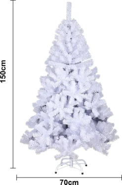 EINFEBEN Weihnachtsbaum Beflockung Christbaum PVC 150cm Baum Kuenstlicher Tannenbaum Weiss