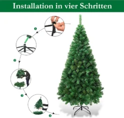 COSTWAY 150cm Künstlicher Weihnachtsbaum, Tannenbaum Mit Metallständer, Christbaum PVC Nadeln, Kunstbaum Weihnachten Ideal Für Zuhause, Büro, Geschäfte Und Hotels, Grün -Künstliche Weihnachtsbäume das Geschäft 5537853f65fb2ec980d5a31903066d6d