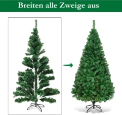 COSTWAY 150cm Künstlicher Weihnachtsbaum, Tannenbaum Mit Metallständer, Christbaum PVC Nadeln, Kunstbaum Weihnachten Ideal Für Zuhause, Büro, Geschäfte Und Hotels, Grün -Künstliche Weihnachtsbäume das Geschäft 59d090c653d44c4aa4db79bceb3365f4