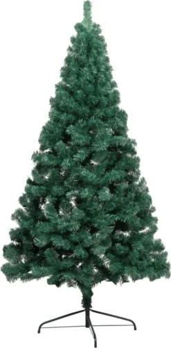 VidaXL Künstlicher Halb-Weihnachtsbaum Mit LED & Ständer Grün 150 Cm PVC -Künstliche Weihnachtsbäume das Geschäft 5bfb99e1db51f1e2c952fc9ebfe0178d