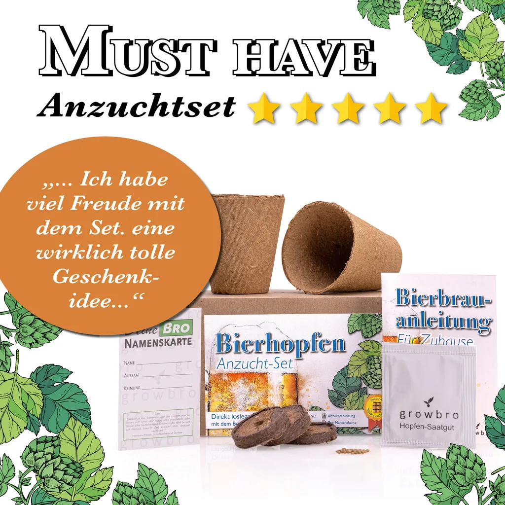 Growbro Hopfen Anzuchtset | Der Weg Zu DEINEM EIGENEN BIER | Das Geschenk Für Männer, Freunde & Papa 3 Growbro Hopfen Anzuchtset | Der Weg Zu DEINEM EIGENEN BIER | Das Geschenk Für Männer, Freunde & Papa – Bild 3