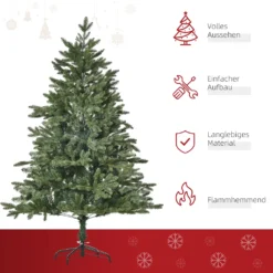 HOMCOM Künstlicher Weihnachtsbaum 1,5 M Christbaum Tannenbaum PVC PE Metall Grün Ø105 X 150 Cm -Künstliche Weihnachtsbäume das Geschäft 5ee56336da51558672afba927f5d1ced