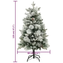 VidaXL Weihnachtsbaum Mit LEDs & Zapfen Beschneit 120 Cm PVC & PE -Künstliche Weihnachtsbäume das Geschäft 5f12bc8396c52d9bac37e40b5ab55881