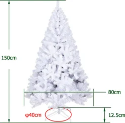 EINFEBEN Weihnachtsbaum Beflockung Christbaum PVC 150cm Baum Kuenstlicher Tannenbaum Weiss -Künstliche Weihnachtsbäume das Geschäft 5f7d43384141ef9f26d616f6e5b6410a