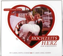 Hochzeits Herz Zum Ausschneiden - 1 Laken, 2 Stifte, 2 Scheren