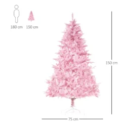 HOMCOM Künstlicher Weihnachtsbaum 1,5 M Christbaum Mit Abnehmbarer Und Faltbarer Basis Tannenbaum Einfacher Aufbau 576 Äste Flammhemmend Automatisch PVC Rosa Ø75 X 150 Cm 15 HOMCOM Künstlicher Weihnachtsbaum 1,5 M Christbaum Mit Abnehmbarer Und Faltbarer Basis Tannenbaum Einfacher Aufbau 576 Äste Flammhemmend Automatisch PVC Rosa Ø75 X 150 Cm -Künstliche Weihnachtsbäume das Geschäft 62dc6a46007cba1f9441b1702f4f356d