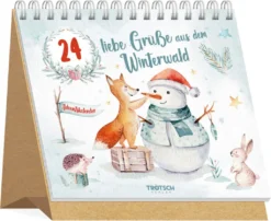 TRÖTSCH Adventskalender Winterwald Zum Aufstellen Mit Spruchweisheiten