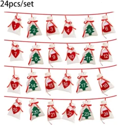 Adventskalender Zum Befüllen – Mit 24 Weihnachtlichen Filzbeuteln Und Zahlen-Aufklebern Für Männer, Frauen Und Paare