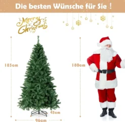 COSTWAY 180cm Künstlicher Weihnachtsbaum, Beleuchteter Tannenbaum Mit Farbigen LEDs & Metallständer, Klappbarer Kunstbaum Beleuchtung, Christbaum Für Weihnachten Büro Zuhause, PVC, Grün -Künstliche Weihnachtsbäume das Geschäft 641a0de7f8eede665835b812b922dba1