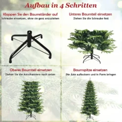 COSTWAY 180cm Künstlicher Weihnachtsbaum, Unbeleuchteter Tannenbaum, Christbaum Mit 1462 PE- & PVC-Zweigen & Metallständer, Kunstbaum Für Innen- Und Außenbereich -Künstliche Weihnachtsbäume das Geschäft 661620e3ac5580bac54d950c95150663