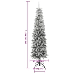 VidaXL Künstlicher Weihnachtsbaum Beschneit Schlank 240 Cm PVC&PE -Künstliche Weihnachtsbäume das Geschäft 683d89cd3225adffe30cfc9afd855149