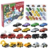 2022 Auto Spielzeug Weihnachts Countdown Kalender, 24 Tage Weihnachten Adventskalender, Weihnachtsgeschenk Für Kinder Von 3-6 Jahren