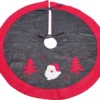 Weihnachtsbaum Decke Teppich, Ø 91cm, Christbaumdecke Tannenbaumdecke, Grau Rot