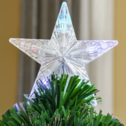 HOMCOM Weihnachtsbaum 0,9 M Christbaum Kunsttanne 90 Äste Mit LED-Lichtern Anti-Rutsch-Pads Zerlegbar Glasfaser-Farbwechsler PVC Metall Grün 45 X 45 X 90 Cm -Künstliche Weihnachtsbäume das Geschäft 6d0baa77959f89f0afd799db42155c23