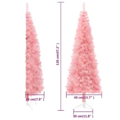 VidaXL Künstlicher Halb-Weihnachtsbaum Mit Ständer Schlank Rosa 120 Cm -Künstliche Weihnachtsbäume das Geschäft 7514bb8cb93be31ef5035a6de005ffd1