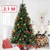 210 Cm Künstlicher Weihnachtsbaum, Partybaum Mit Klappbaren Zweigen Und Metallständer, 960 Zweigspitzen, Einfache Montage, Grün, Weihnachtsdekoration Für Büro Und Wohnzimmer