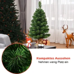 COSTWAY 90cm Künstlicher Weihnachtsbaum, Tannenbaum Mit Zementbasis, Christbaum PVC Nadeln, Kunstbaum Weihnachten Ideal Für Zuhause, Büro, Geschäfte Und Hotels, Grün -Künstliche Weihnachtsbäume das Geschäft 79e3ce1a1c2f4d4670f75dabb243916c