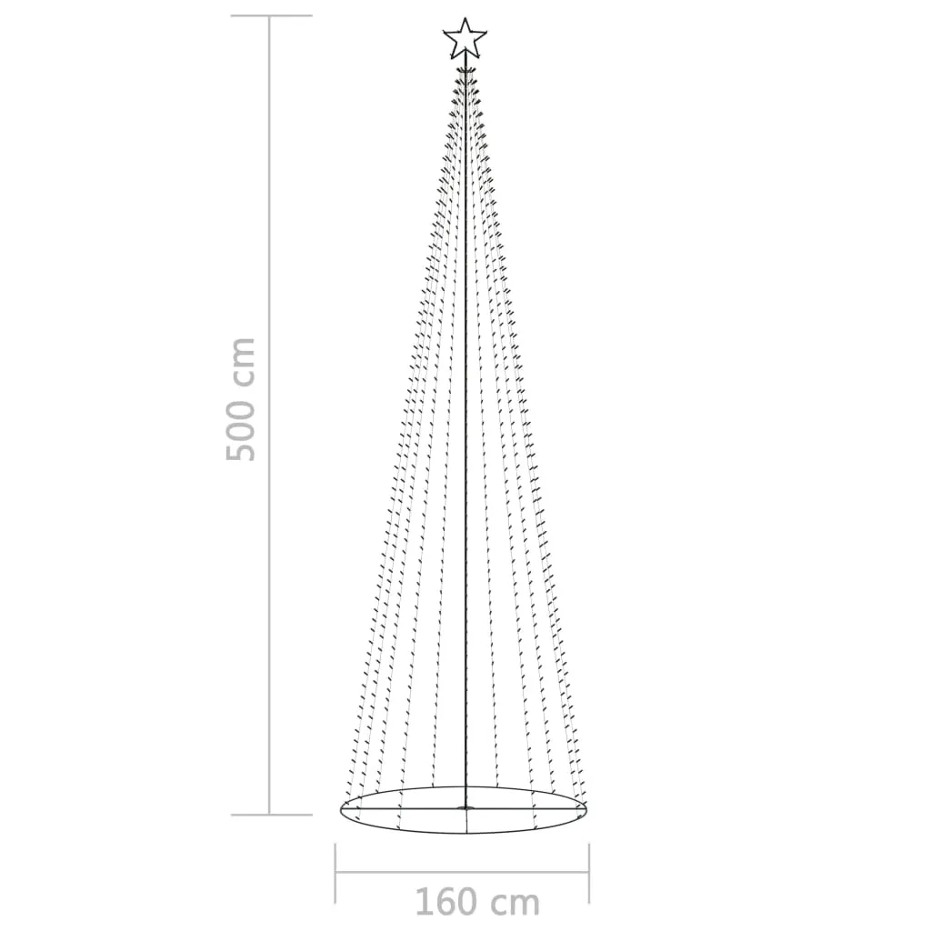 VidaXL Weihnachtsbaum Kegelform 752 Warmweiße LEDs Deko 160x500 Cm 8 VidaXL Weihnachtsbaum Kegelform 752 Warmweiße LEDs Deko 160x500 Cm – Bild 8