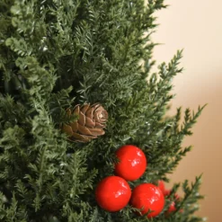 HOMCOM Weihnachtsbaum 50 Cm Christbaum Zypressen-Weihnachtsbaum Mit 7 Roten Beeren Und 6 Tannenzapfen Kunsttanne 170 Zweige Für Tisch Und Schreibtisch PVC PE Grün Ø27 X 47 Cm -Künstliche Weihnachtsbäume das Geschäft 7e5857fb01f7af3e7f7f408b1fe5924b