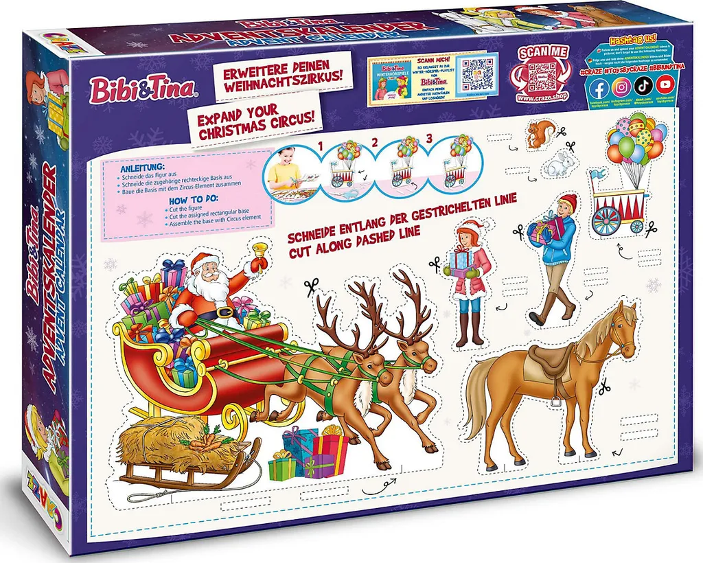 CRAZE Spielwaren Adventskalender Bibi & Tina Weihnachtszirkus Adventskalender Zum Spielen Saison Adventskalender 0 Blackoffer2022 3 CRAZE Spielwaren Adventskalender Bibi & Tina Weihnachtszirkus Adventskalender Zum Spielen Saison Adventskalender 0 Blackoffer2022 – Bild 3