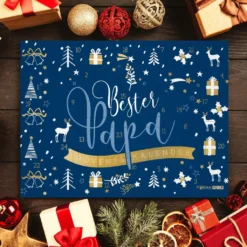 Itenga Adventskalender Gefüllt "Bester Papa" Blau Gold -Künstliche Weihnachtsbäume das Geschäft 7ebded918e4200b695a700fa4183657f