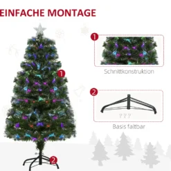 HOMCOM Weihnachtsbaum 1,2 M Christbaum Kunsttanne 130 Zweige Metallfuß PVC Mehrfarbige Lichteffekte Ø66 X 120H Cm -Künstliche Weihnachtsbäume das Geschäft 80d872c47283f646624b454419cb7c60