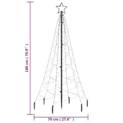 VidaXL LED-Weihnachtsbaum Mit Erdnägeln Warmweiß 200 LEDs 180 Cm -Künstliche Weihnachtsbäume das Geschäft 816eccd7715cbfc61bc99f1b8dc59254
