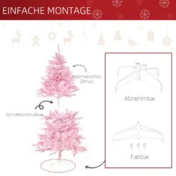 HOMCOM Künstlicher Weihnachtsbaum 1,5 M Christbaum Mit Abnehmbarer Und Faltbarer Basis Tannenbaum Einfacher Aufbau 576 Äste Flammhemmend Automatisch PVC Rosa Ø75 X 150 Cm 13 HOMCOM Künstlicher Weihnachtsbaum 1,5 M Christbaum Mit Abnehmbarer Und Faltbarer Basis Tannenbaum Einfacher Aufbau 576 Äste Flammhemmend Automatisch PVC Rosa Ø75 X 150 Cm -Künstliche Weihnachtsbäume das Geschäft 824ac42599337bed64685e7abf9ab0bf