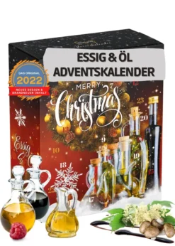 Öl & Essig Adventskalender 2022 I Aromatischer Weihnachtskalender Oel Essig Balsamico Mit 24 Überraschungen. Ausgefallenes Delikatessen Geschenkset Für Hobbyköche Und Genießer I 480ml