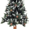 Künstlicher Weihnachtsbaum Tannenbaum Christbaum Dekobaum Mit Baumstamm Und Kiefernzapfen 210