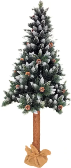 Künstlicher Weihnachtsbaum Tannenbaum Christbaum Dekobaum Mit Baumstamm Und Kiefernzapfen 210