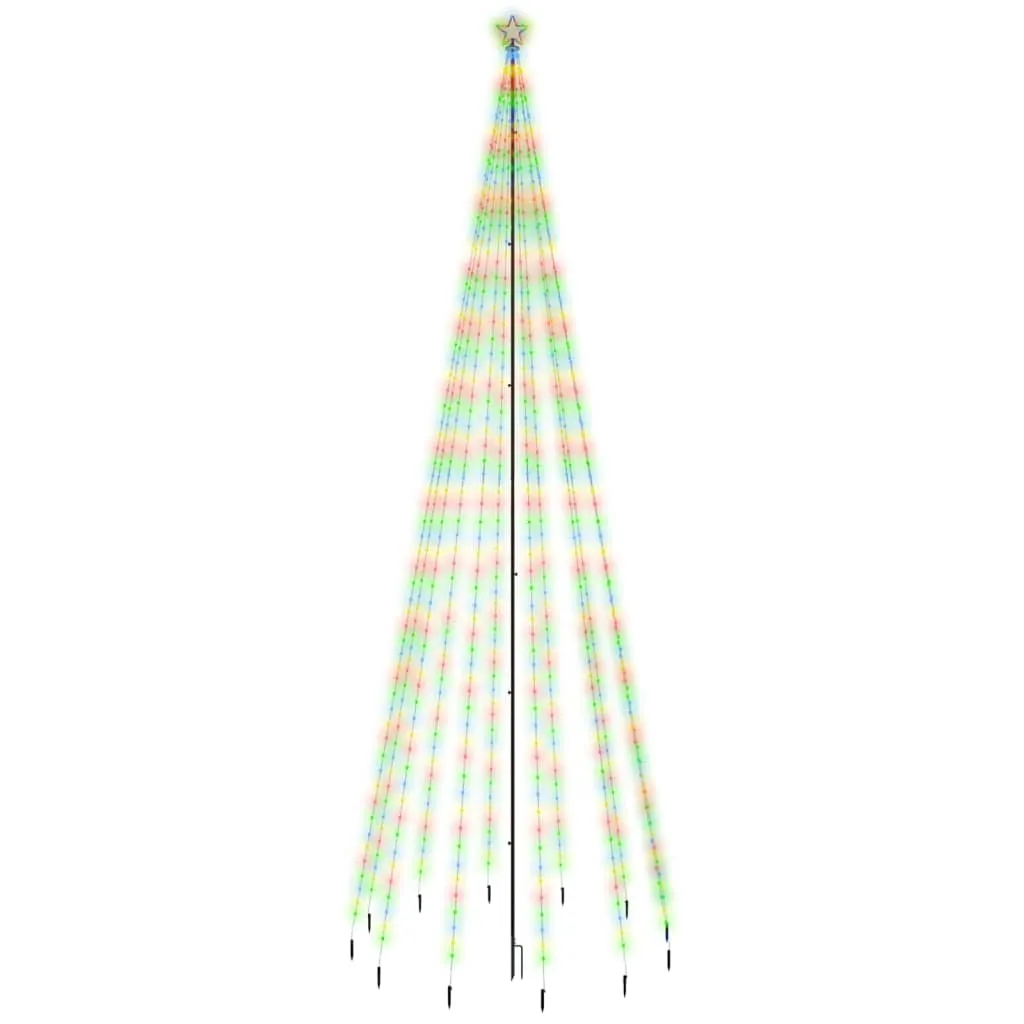 VidaXL Weihnachtsbaum Mit Erdnägeln Mehrfarbig 732 LEDs 500 Cm 3 VidaXL Weihnachtsbaum Mit Erdnägeln Mehrfarbig 732 LEDs 500 Cm – Bild 3