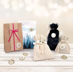 Folia Adventskalender-Buttons PERLMUTT Aus Blech 1 - 24 Weiß / Gold -Künstliche Weihnachtsbäume das Geschäft 88531f82d84bfd74c88cd47c5508e9b1