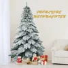 COSTWAY 225cm Künstlicher Weihnachtsbaum Mit Schnee, Tannenbaum Mit Metallständer, Christbaum PVC Spitzen, Kunstbaum Weihnachten Klappsystem Ideal Für Zuhause Und Büro