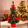 LED Weihnachtsbaum Künstlicher Tannenbaum Christbaum Tanne Deko Beleuchtet 45 Cm, Farbe:Rot