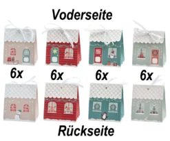 Adventskalender DIY 24 Häuser Bastelset Adventsdorf Weihnachtskalender -Künstliche Weihnachtsbäume das Geschäft 8f95966b2417352baac9a9ccd63e1e27
