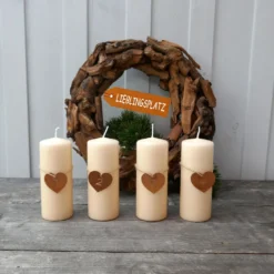 Adventszahlen 'Herz' Aus Metall Mit Rostfinish 4er-Set